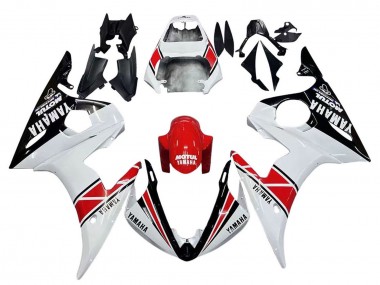 2005 White Black Red Motul Yamaha YZF 600 R6 Motorcycle Fairings