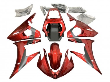 2005 Red Matte Black Yamaha YZF 600 R6 Motorcycle Fairings