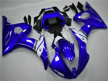 2005 Blue White Yamaha YZF 600 R6 Motorcycle Fairings