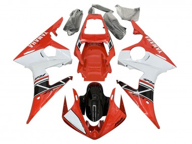 2005 White Red Glossy Black Yamaha YZF 600 R6 Motorcycle Fairings