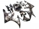 2005 Matte Black Grey Geometric Yamaha YZF 600 R6 Motorcycle Fairings