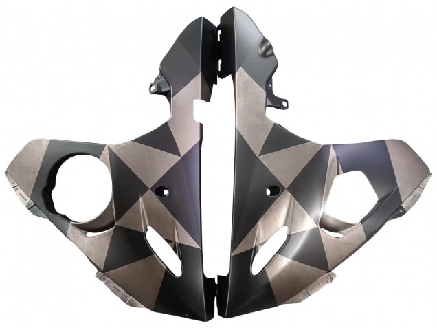 2005 Matte Black Grey Geometric Yamaha YZF 600 R6 Motorcycle Fairings