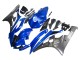 2006-2007 Blue White Glossy Black Yamaha YZF 600 R6 Motorcycle Fairings