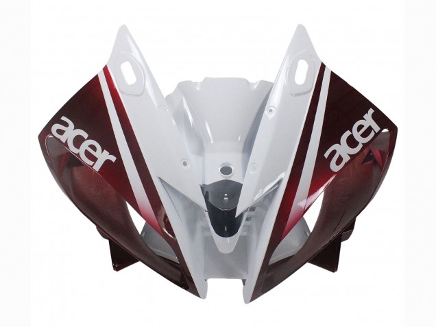 2006-2007 White Maroon Red Fiat Acer Yamalube Yamaha YZF 600 R6 Motorcycle Fairings
