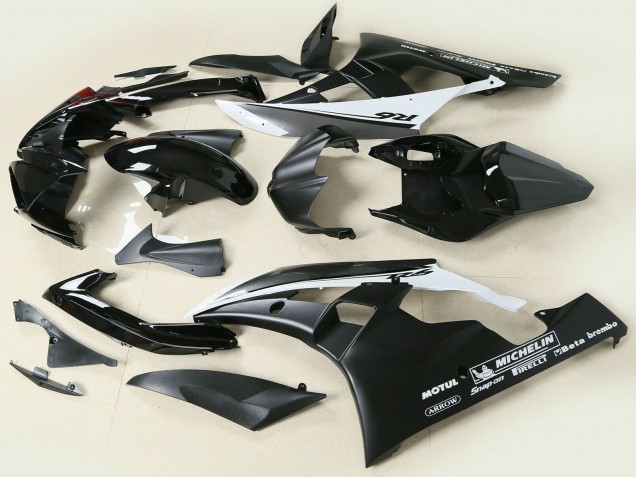 2006-2007 Glossy Black Matte Black White Motul Michelin Yamaha YZF 600 R6 Motorcycle Fairings