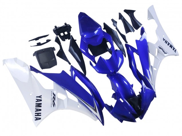 2006-2007 White Blue Black Yamaha YZF 600 R6 Motorcycle Fairings