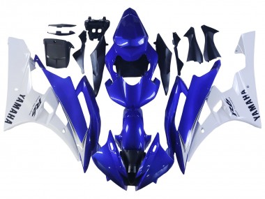 2006-2007 White Blue Black Yamaha YZF 600 R6 Motorcycle Fairings