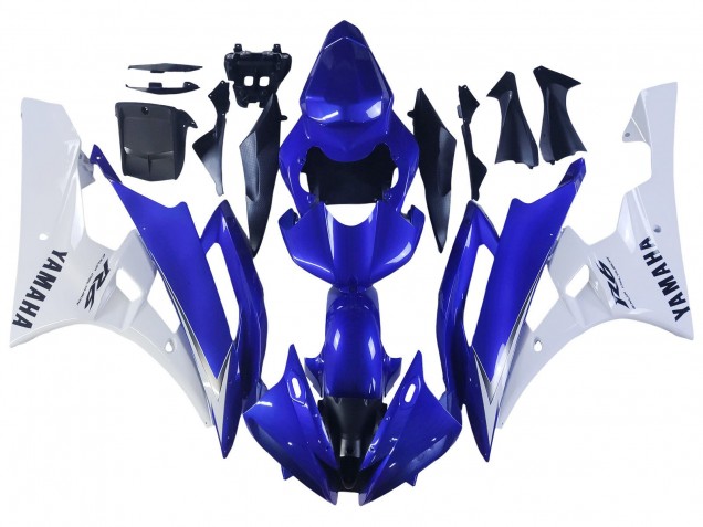 2006-2007 White Blue Black Yamaha YZF 600 R6 Motorcycle Fairings