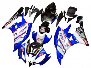 2006-2007 White Blue Black Fimer Volvo Yamalube Sterilgarda Yamaha YZF 600 R6 Motorcycle Fairings