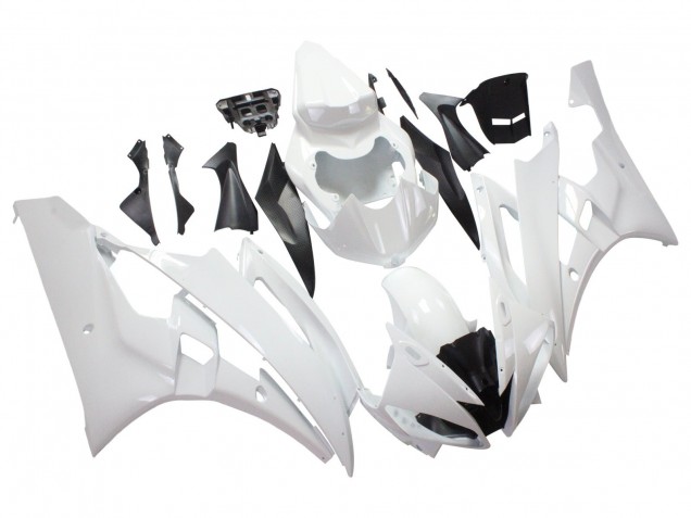 2006-2007 White Yamaha YZF 600 R6 Motorcycle Fairings