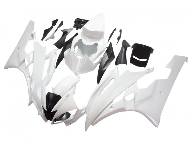 2006-2007 White Yamaha YZF 600 R6 Motorcycle Fairings
