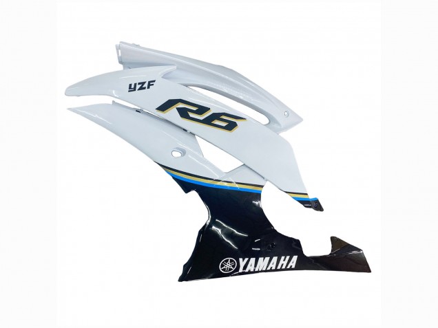 2008-2016 White Blue Glossy Black Yamaha YZF 600 R6 Motorcycle Fairing