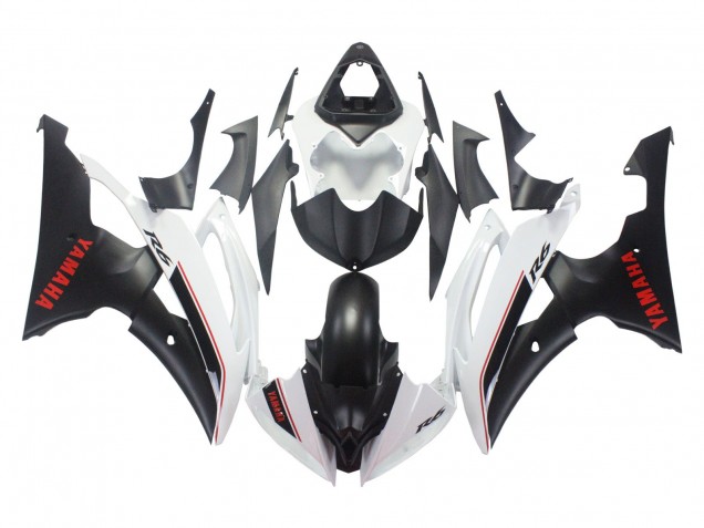 2008-2016 White Matte Black Red Decals Yamaha YZF 600 R6 Motorcycle Fairings