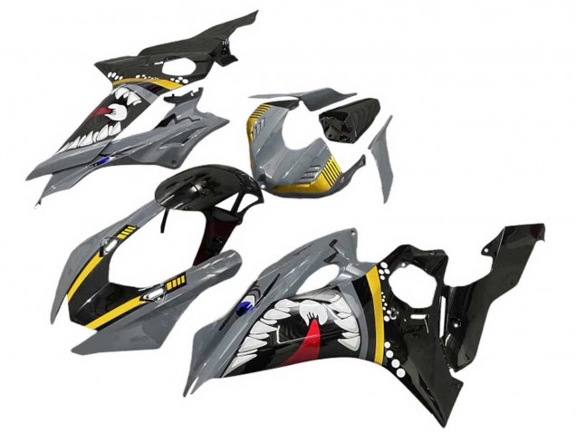 2017-2023 Grey Yellow Glossy Black Shark Yamaha YZF 600 R6 Motorcycle Fairings
