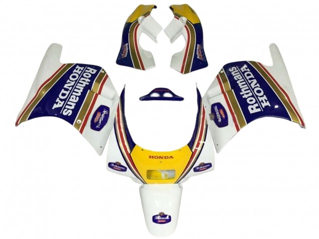 1988-1989 White Yellow Blue Rothmans Honda NSR250R Motorcycle Fairings