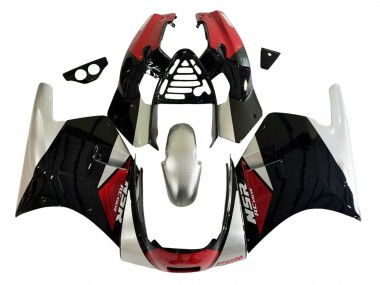 1988-1989 Silver Red Glossy Black Honda NSR250R Motorcycle Fairings
