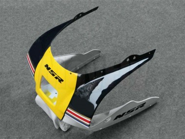 1988-1989 White Yellow Gold Glossy Black Honda NSR250R Motorcycle Fairings