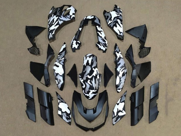 2010-2013 Black White Camouflage Kawasaki Z1000 Motorcycle Fairings