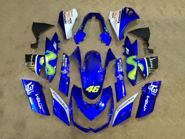 2010-2013 White Blue Yellow Monster Kawasaki Z1000 Motorcycle Fairings