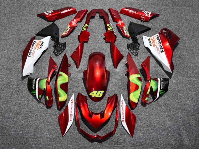 2010-2013 Red White Green Monster 46 Kawasaki Z1000 Motorcycle Fairings