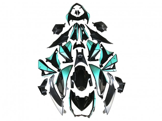 2014-2019 Light Blue Glossy Black Silver Kawasaki Z1000 Motorcycle Fairings