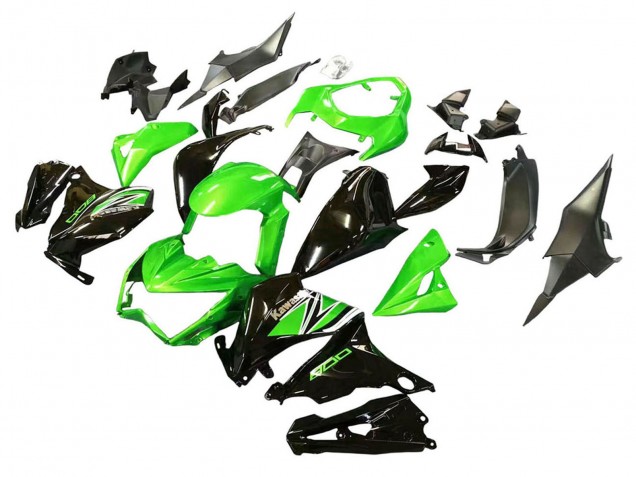 2013-2018 Green Glossy Black Kawasaki Z800 Motorcycle Fairings
