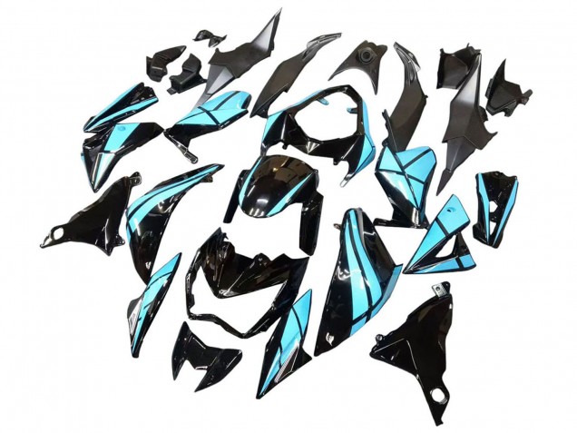 2013-2018 Light Blue Glossy Black Kawasaki Z800 Motorcycle Fairings