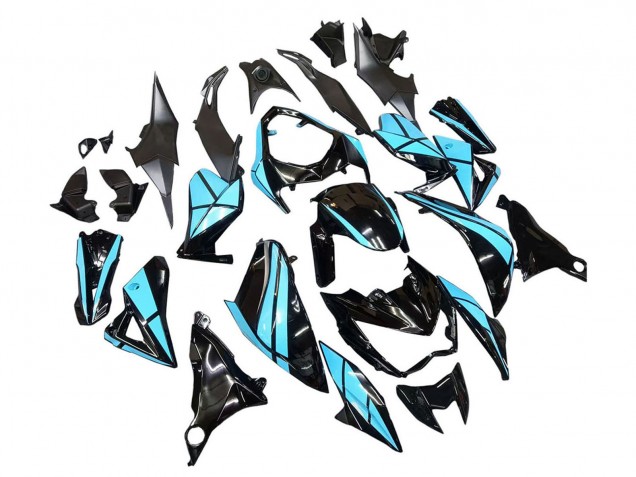 2013-2018 Light Blue Glossy Black Kawasaki Z800 Motorcycle Fairings