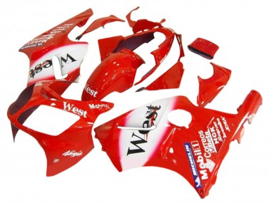 2000-2001 Red White Black West Kawasaki ZX12R Motorcycle Fairings