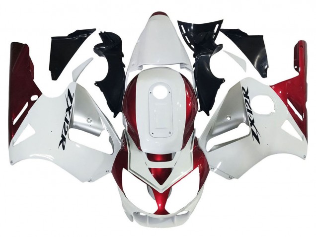 2002-2006 White Red Black Kawasaki ZX12R Motorcycle Fairings