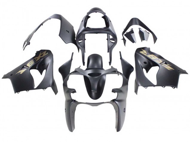 2000-2001 Matte Black Gold Kawasaki ZX9R Motorcycle Fairings
