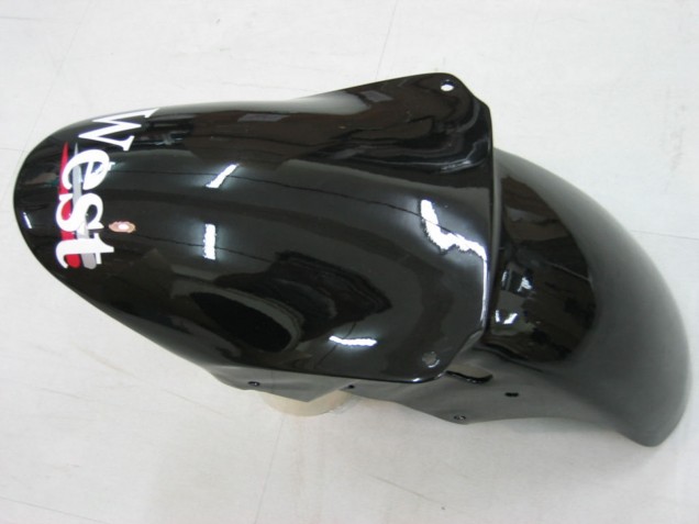 2000-2001 Glossy Black White West Kawasaki ZX9R Motorcycle Fairings