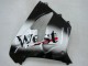 2000-2001 Glossy Black White West Kawasaki ZX9R Motorcycle Fairings