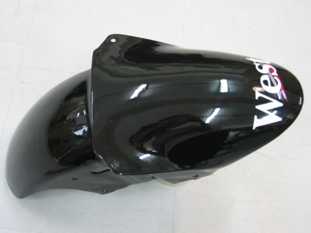 2000-2001 Glossy Black White West Kawasaki ZX9R Motorcycle Fairings
