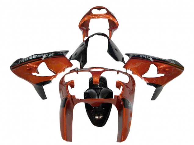 2000-2001 Orange Black Kawasaki ZX9R Motorcycle Fairing