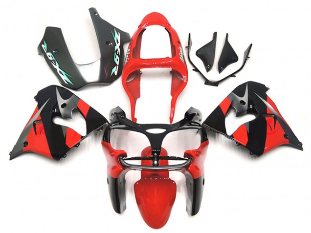 2000-2001 Red Black Kawasaki ZX9R Motorcycle Fairings