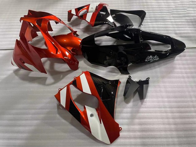 2002-2003 Red White Glossy Black Kawasaki ZX9R Motorcycle Fairings