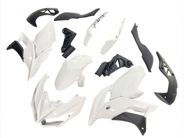 2015-2021 White Matte Black Kawasaki Versys 650 Motorcycle Fairings