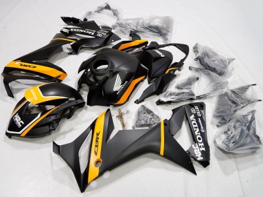 2021-2023 Matte Black Yellow HRC Honda CBR650R Motorcycle Fairings