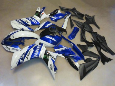 2015-2018 White Blue Yamalube ENEOS Monster Yamaha YZF R3/R25 Motorcycle Fairings