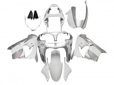 2000-2001 White Silver Kawasaki ZX9R Motorcycle Fairings