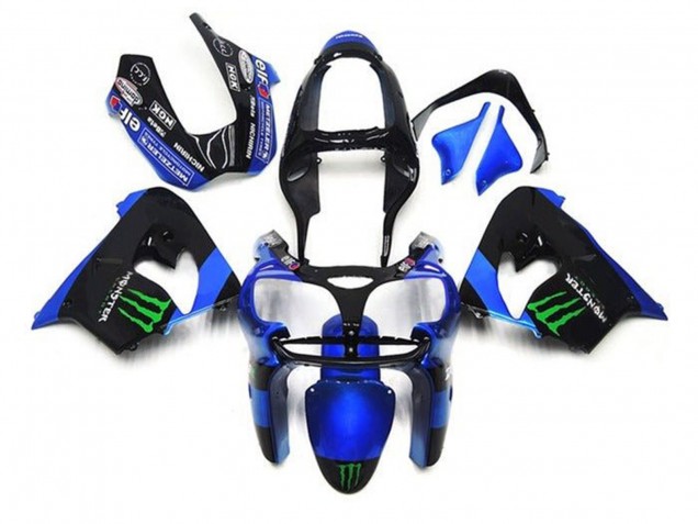 2002-2003 Blue Black Green Monster Kawasaki ZX9R Motorcycle Fairings