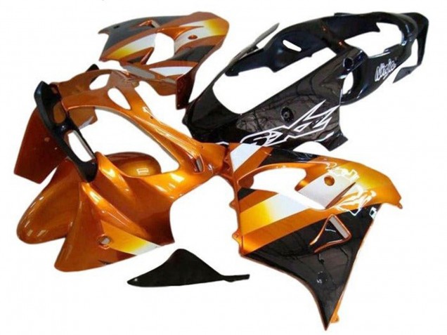 2002-2003 Orange Black White Kawasaki ZX9R Motorcycle Fairings