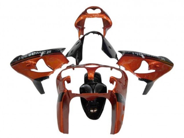 2002-2003 Orange Black Kawasaki ZX9R Motorcycle Fairings