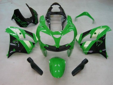 2002-2003 Green White Black Kawasaki ZX9R Motorcycle Fairing