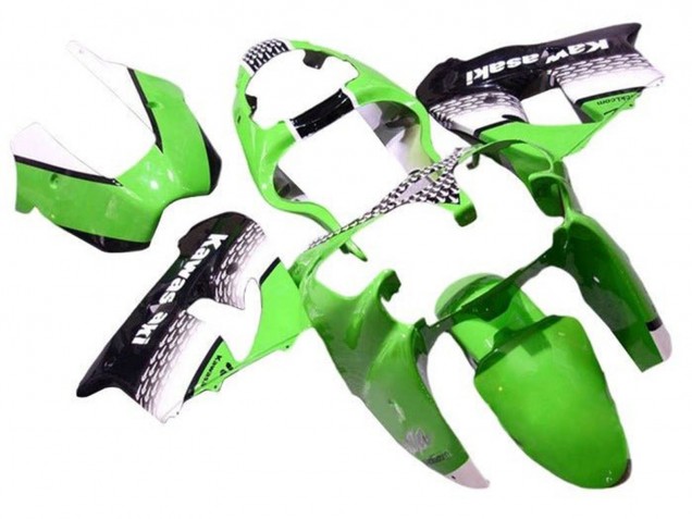 2002-2003 Green White Black Kawasaki ZX9R Motorcycle Fairings