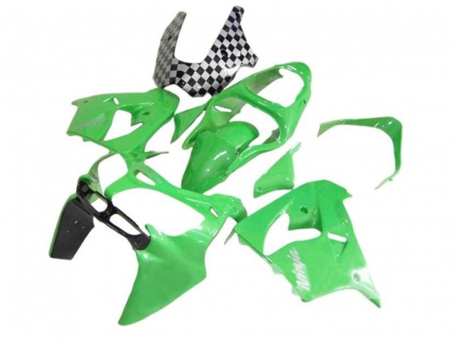 2002-2003 Green Black Checkered Kawasaki ZX9R Motorcycle Fairings