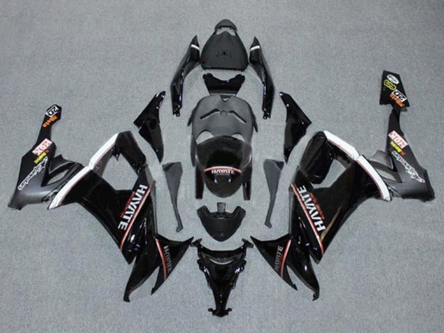 2008-2010 Glossy Black Red White Hayate Kawasaki ZX10R Motorcycle Fairings