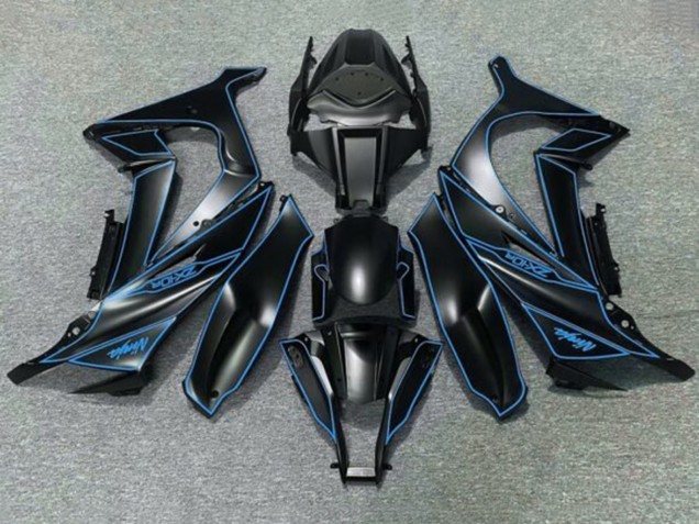 2011-2015 Matte Black Blue Kawasaki ZX10R Motorcycle Fairings