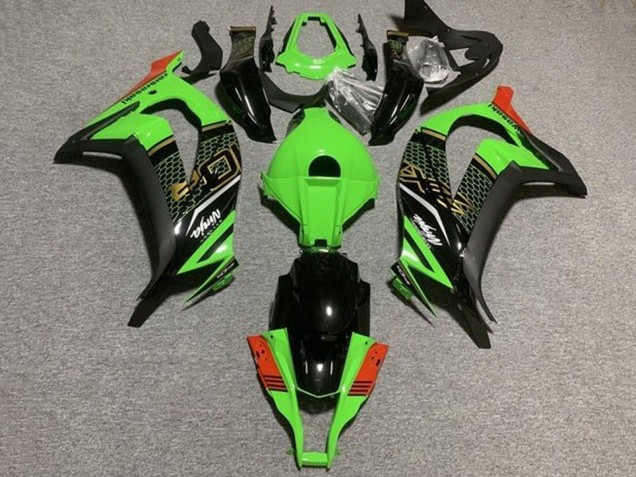 2011-2015 Green Black Red Honeycomb Kawasaki ZX10R Motorcycle Fairings